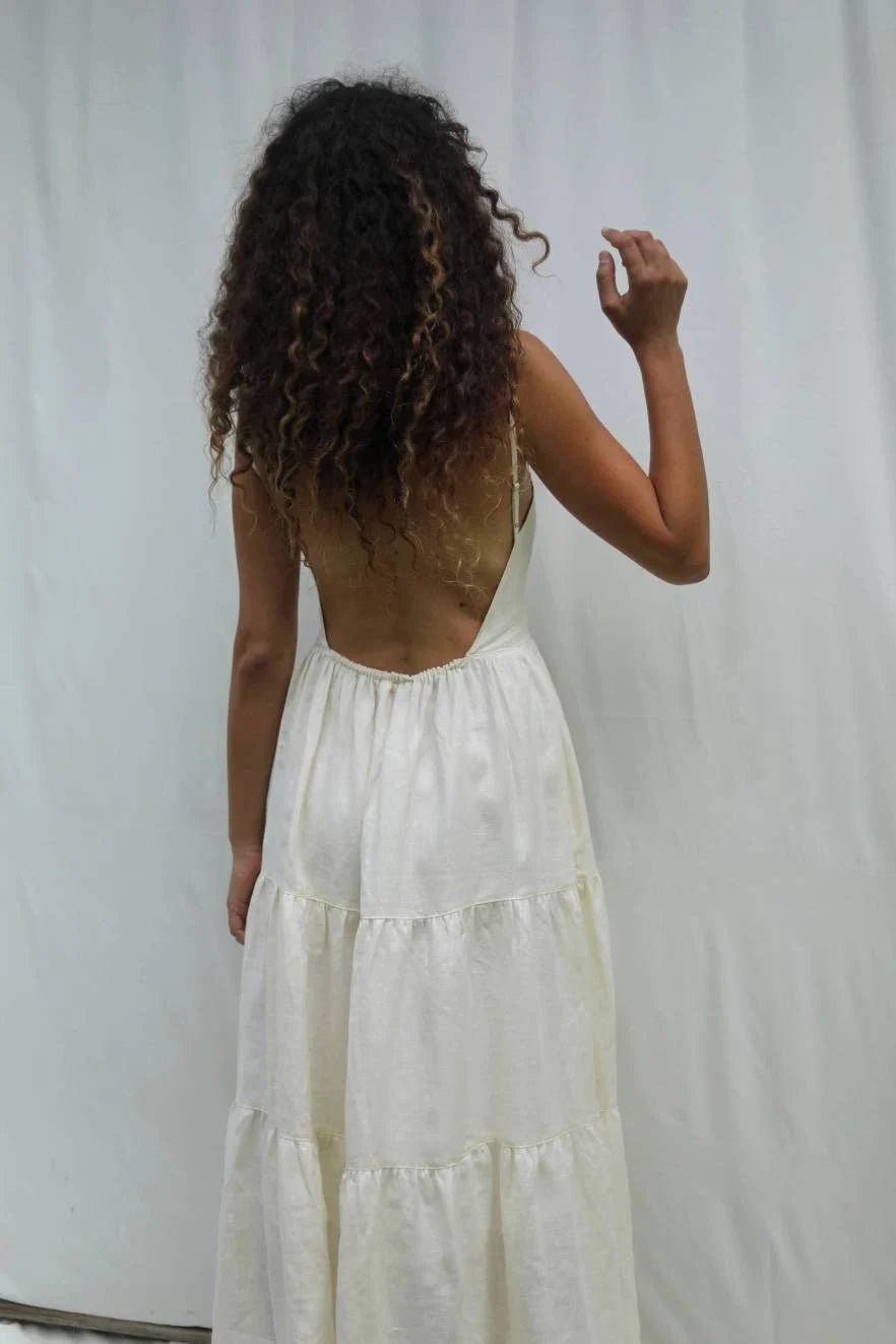 MURA tiered linen Dress