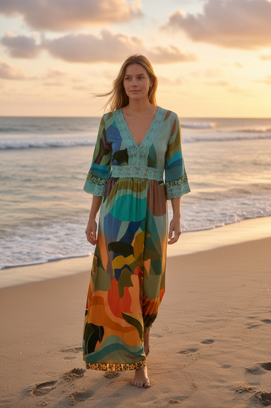 MAKAI lace maxi dress