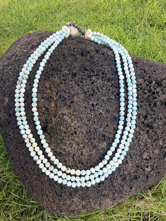 3 strand Larimar Necklace