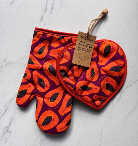 Hawaii Oven Mit + Pot Holder set